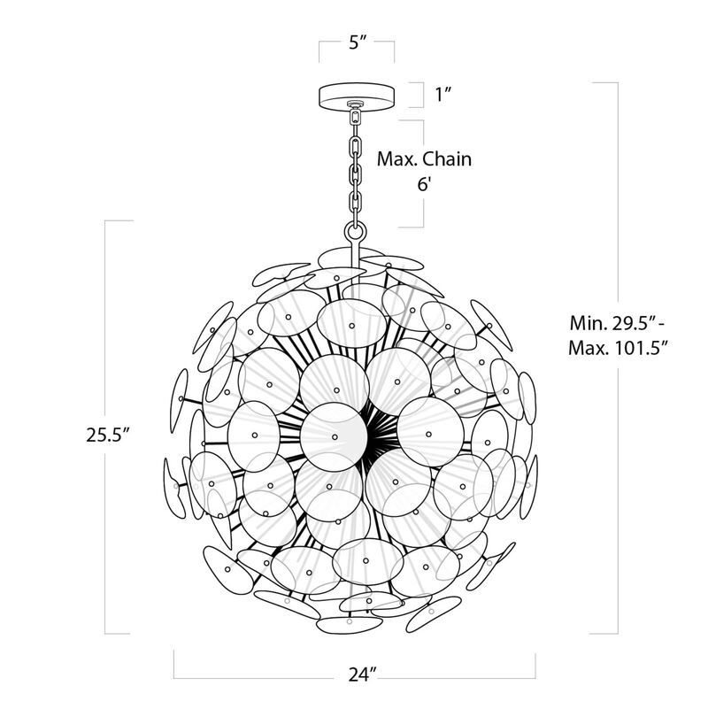 Poppy Glass Chandelier Small