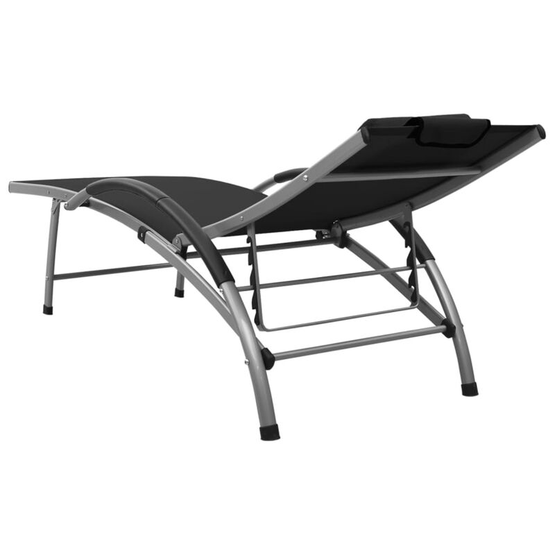 vidaXL Sun Lounger Textilene and Aluminum Black