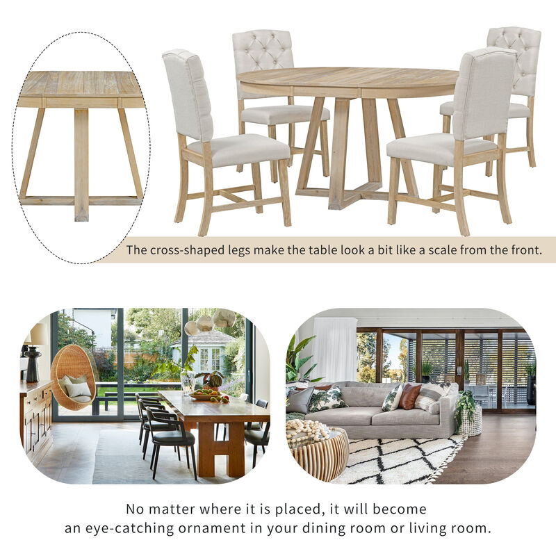Merax 5-Piece Retro Functional Dining Set