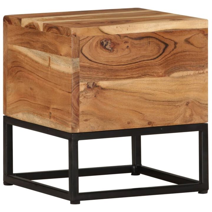 vidaXL Side Table 11.8"x11.8"x13" Solid Acacia Wood