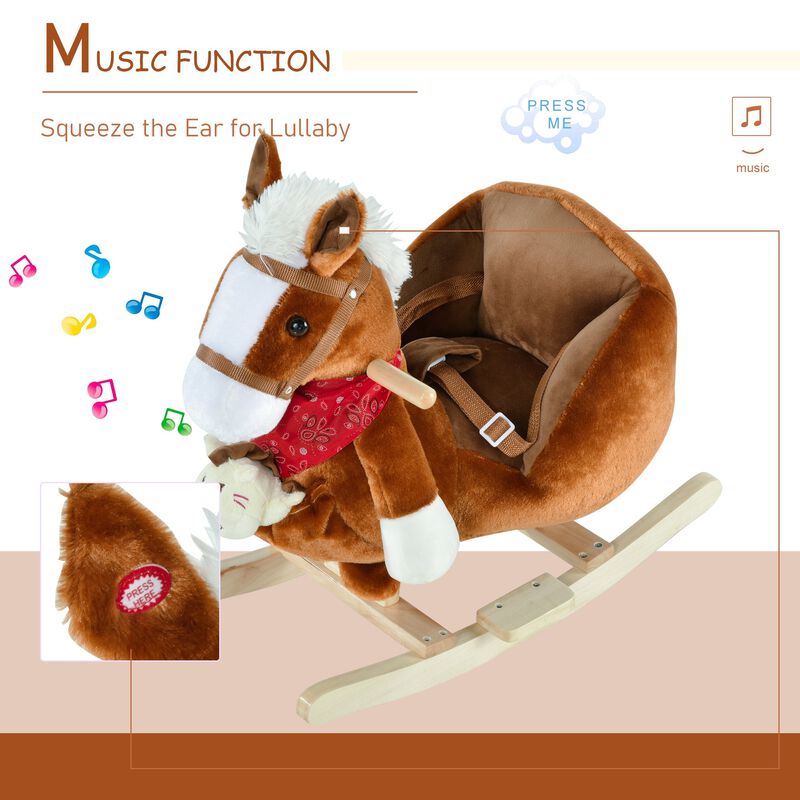 Brown Musical Pony: Plush Rocking Horse with Songs for 18-36 Months