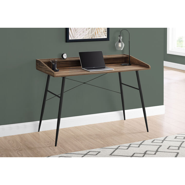 Monarch Specialties I 7535 Computer Desk, Home Office, Laptop, Storage Shelves, 48"L, Work, Metal, Laminate, White, Contemporary, Modern