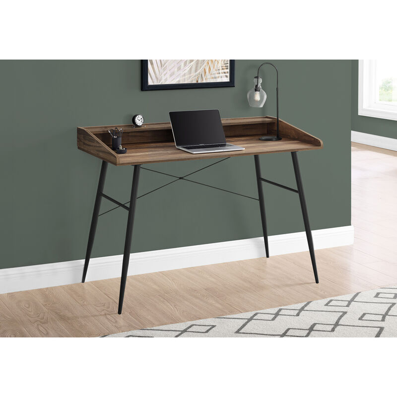 Monarch Specialties I 7535 Computer Desk, Home Office, Laptop, Storage Shelves, 48"L, Work, Metal, Laminate, White, Contemporary, Modern