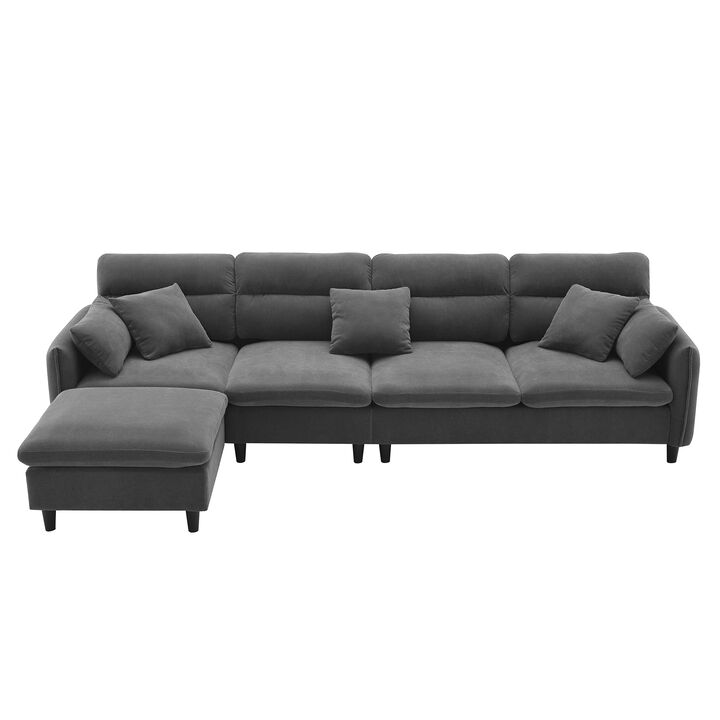 Merax Modern 5 Seats Convertible Sectional Chenille Sofa