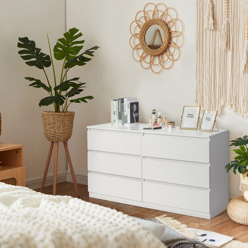 6-Drawer Double Dresser, Wide Storage Cabinet for Bedroom & Living Room