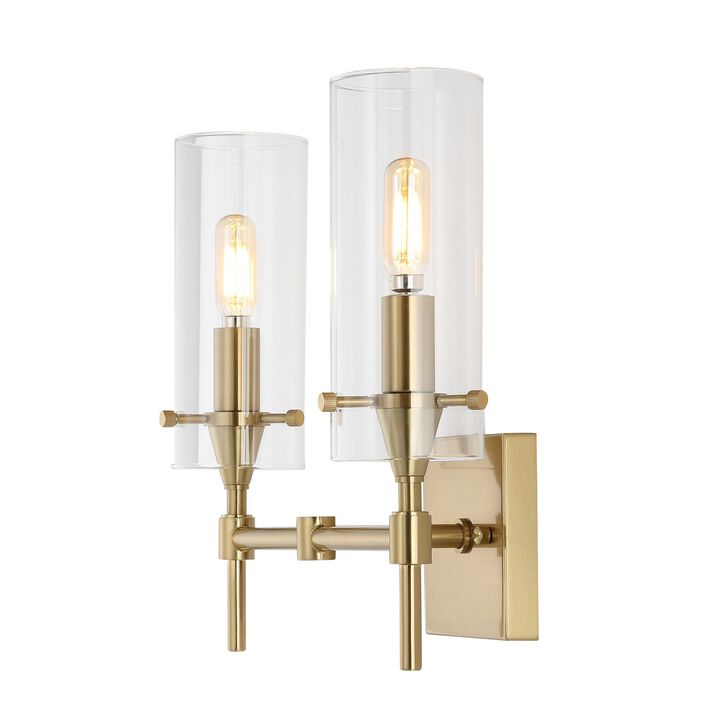 Cato Bohemian Farmhouse Iron/Glass LED Vanity