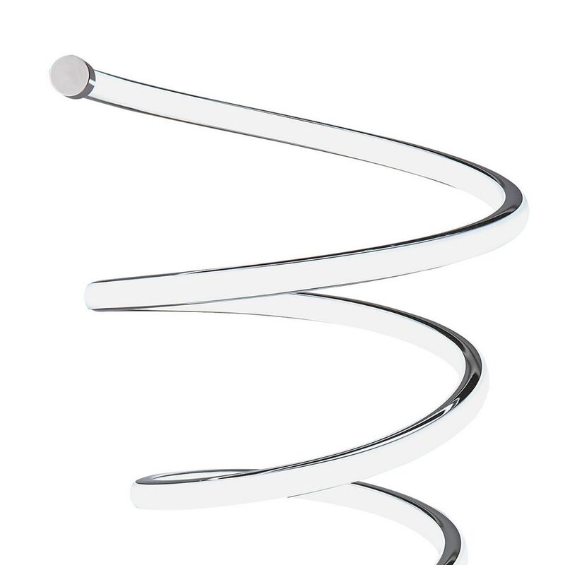 Sun 20 Inch Table Lamp, Accent Twisted Modern Design, LED Light Chrome Base-Benzara