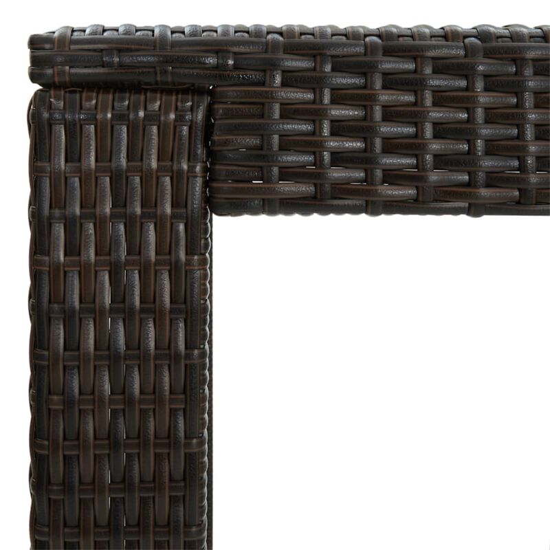 vidaXL 3 Piece Garden Bar Set with Cushions Poly Rattan Brown