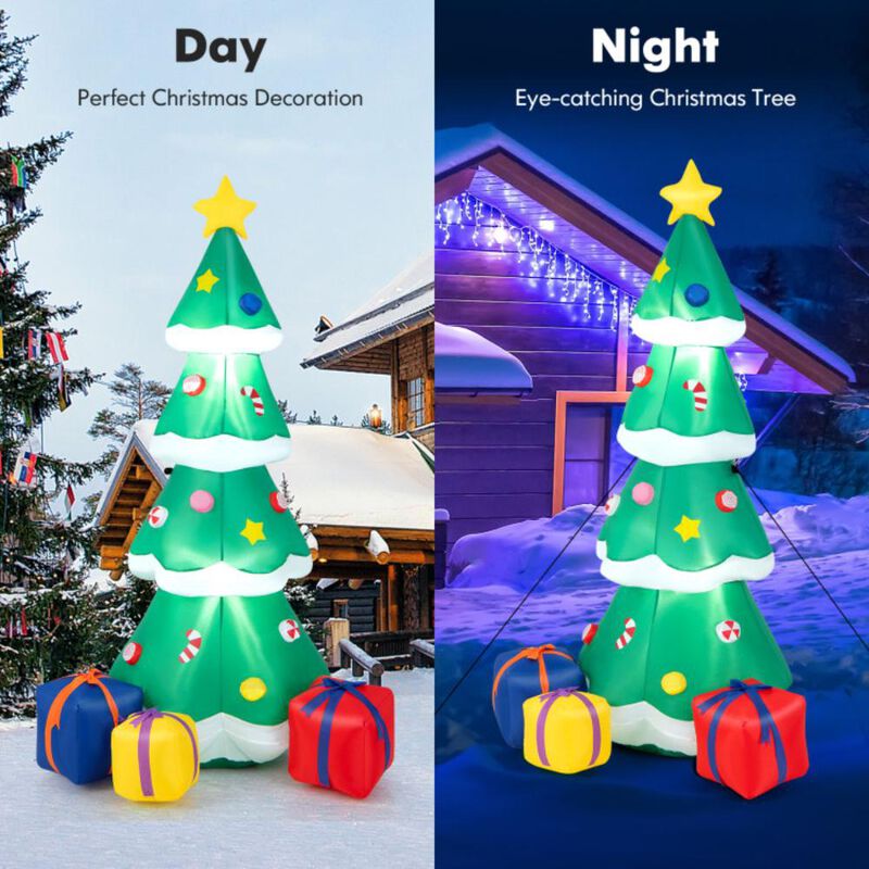Hivvago 6 Feet Tall Blow up Christmas Tree with 3 Gift Boxes