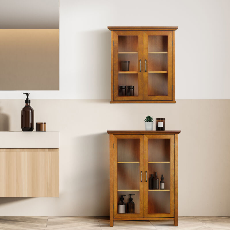 Teamson Home Avery Removable Wall Cabinet with 2 Doors- Oil Oak