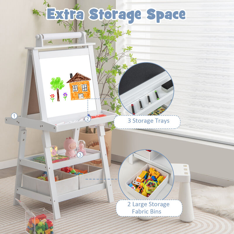 3-in-1 Double-Sided Storage Art Easel