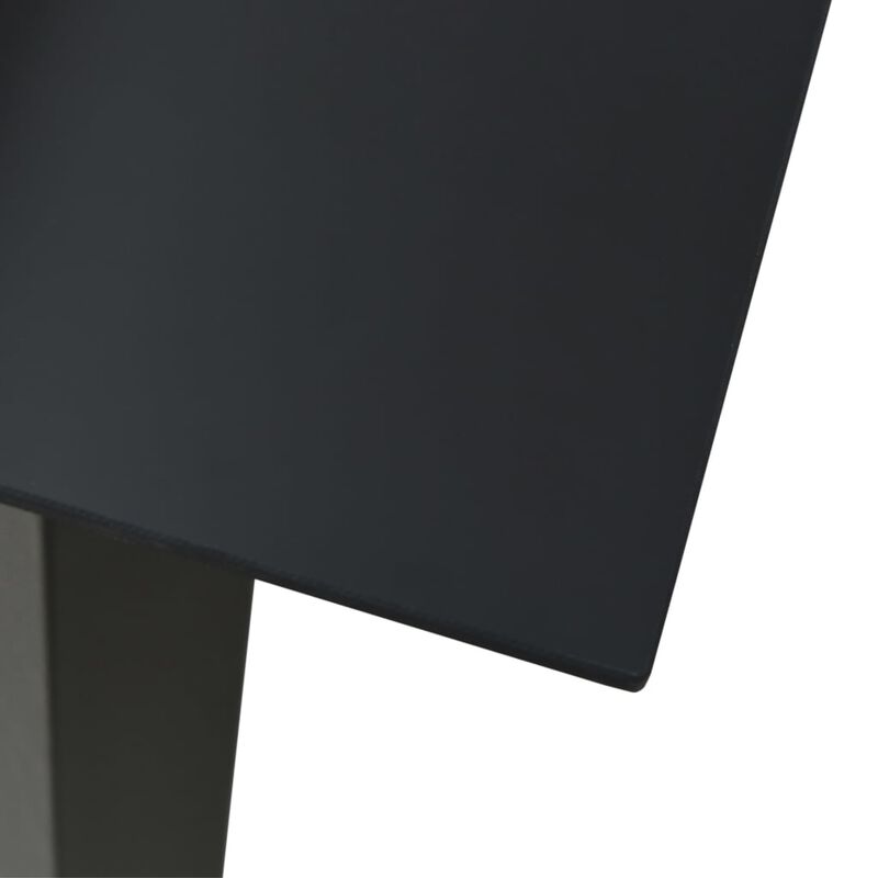 vidaXL Garden Dining Table Black 31.5"x31.5"x29.1" Steel and Glass