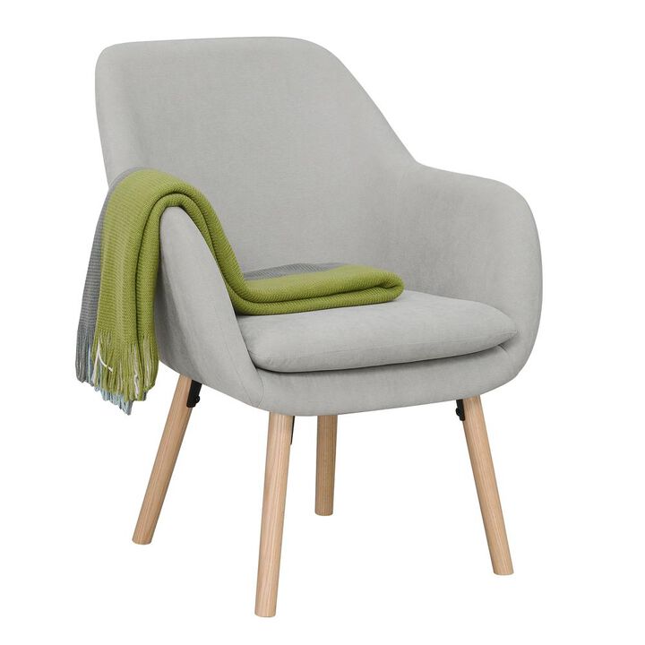 Convenience Concepts Charlotte Accent Chair, Pewter Gray Linen