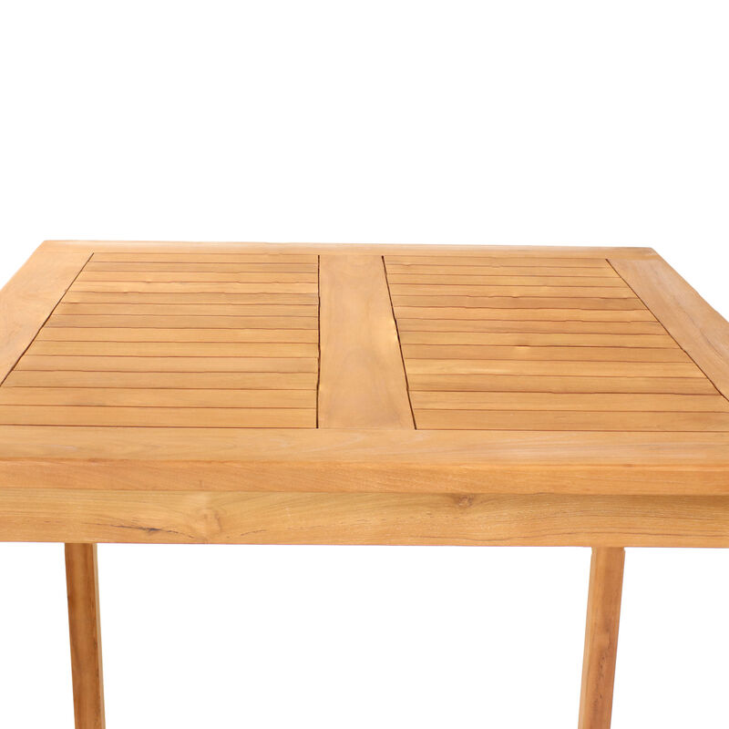 Sunnydaze 31" Square Teak Wood Outdoor Bar Table