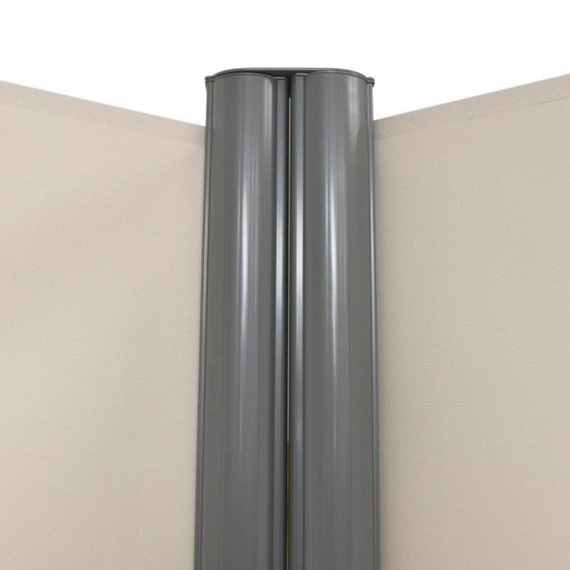 Hivvago 237 x 71 Inch Patio Retractable Double Folding Side Awning Screen Divider