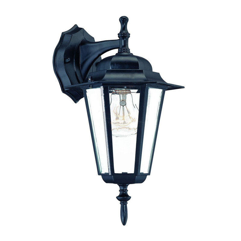 Hivvago Matte Black Glass Hanging Lantern Wall Light