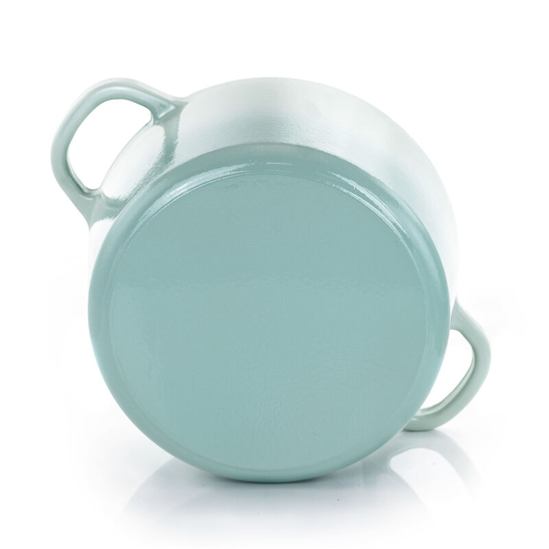 Crock-Pot Artisan 2 Piece 7 Quarts Enameled Cast Iron Dutch Oven in Aqua Blue