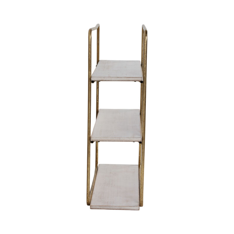 3 Tier Wall Shelf, Gold