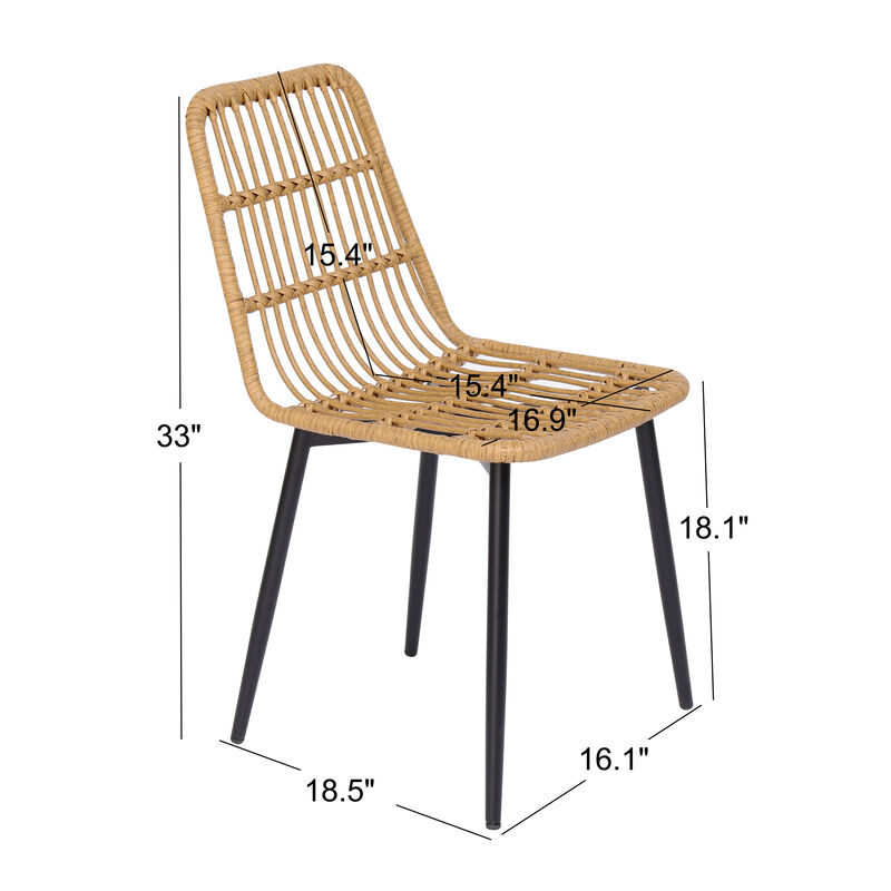 Set of 4 Chairs with Metal Legs
