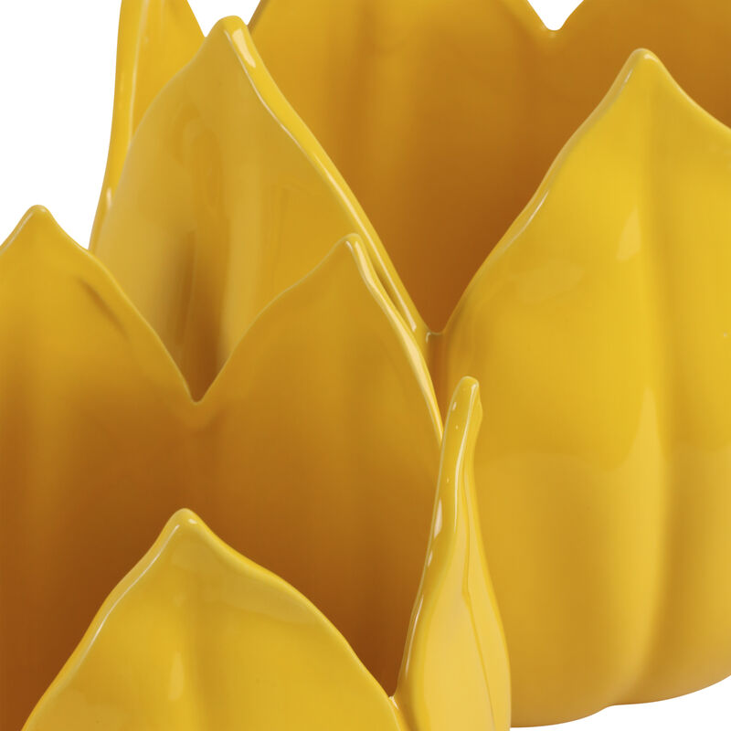 9/12" Yellow Petal Planter S/2