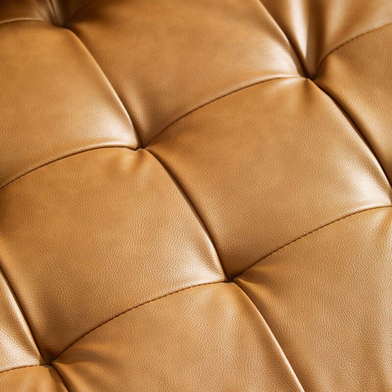 Valour Upholstered Faux Leather Sofa Brown