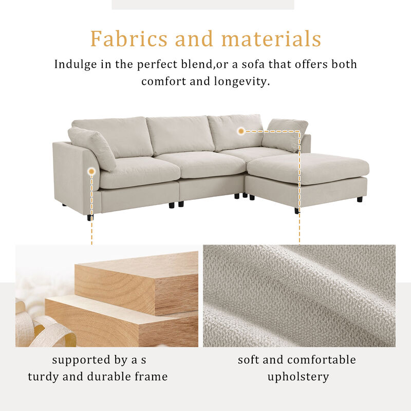 Merax Upholstery Convertible Sectional Sofa