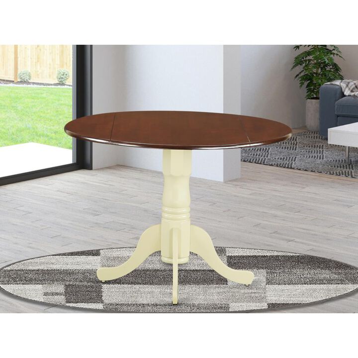 East West Furniture Dining Table Mahogany & Buttermilk, DLT-MMK-TP