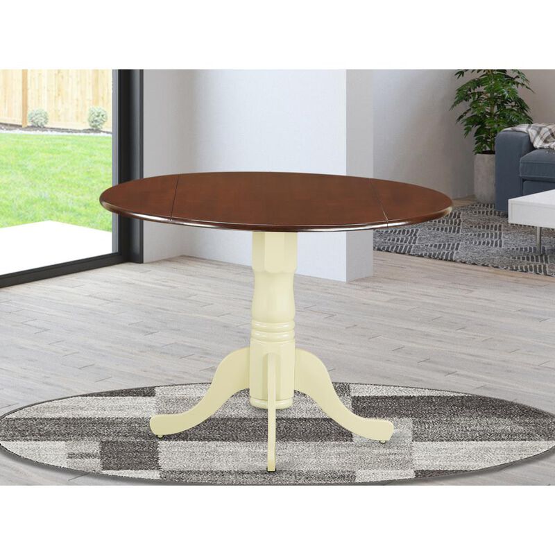 East West Furniture Dining Table Mahogany & Buttermilk, DLT-MMK-TP