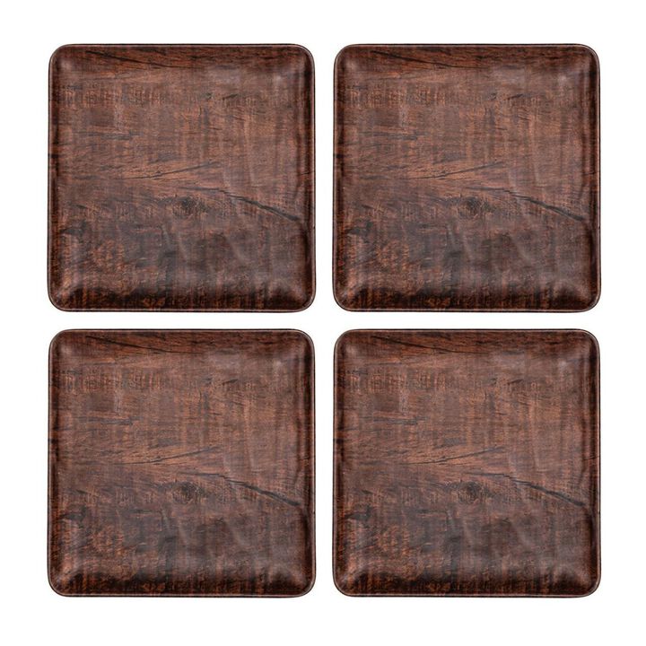 Turgla Composite 7" x 7" Square Brown Composite Plate (Set of 4)