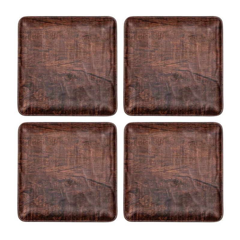 Turgla Composite 7" x 7" Square Brown Composite Plate (Set of 4)