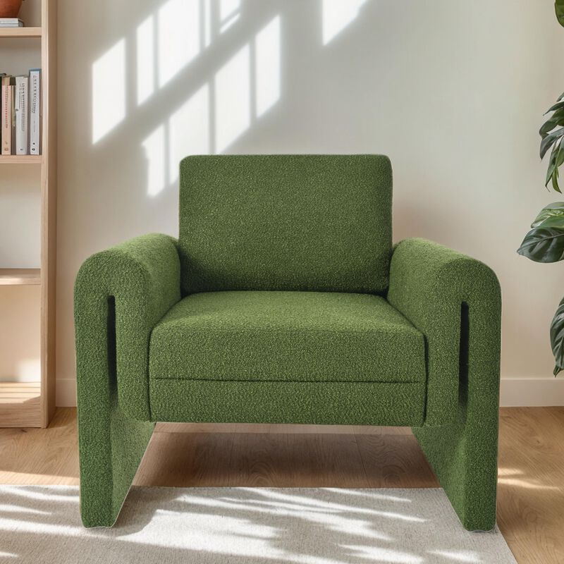 Merax Modern Bouclé Upholstered Accent Chair for Living Room