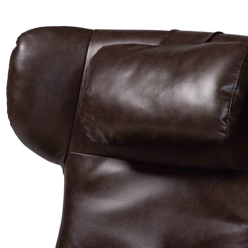 Baxton Studio Elwood Modern Black Faux Leather 2 Piece Lounge Chair and Footrest Set
