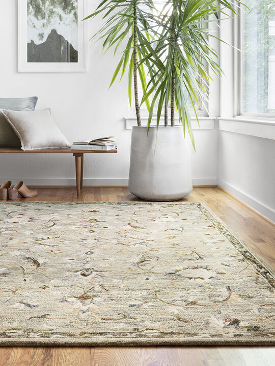 Beatty BEA03 Grey/Multi 18" x 18" Sample Rug