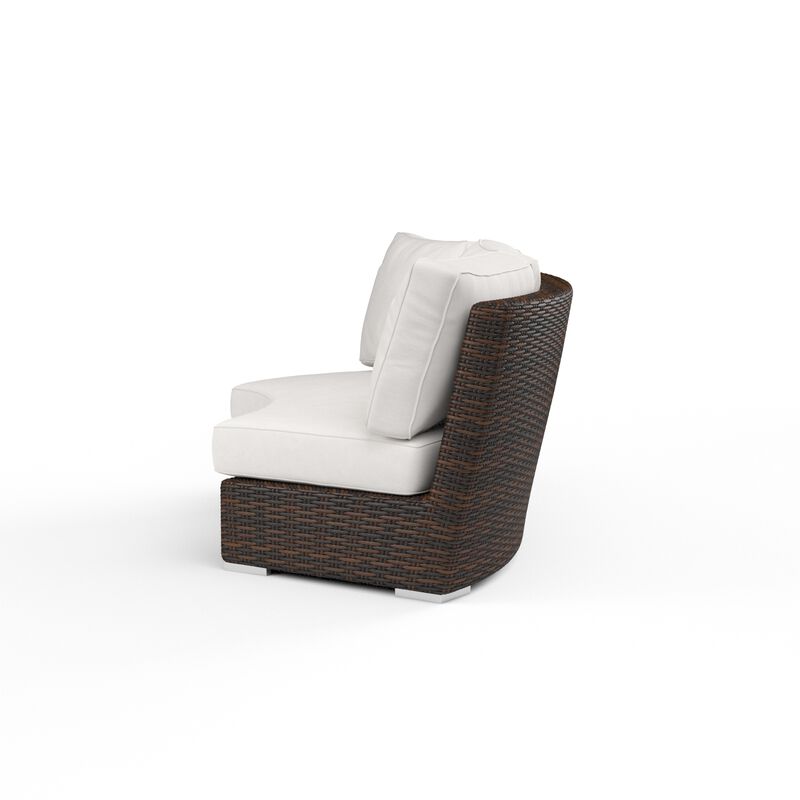 Montecito Curved Loveseat in Canvas Flax w/ Self Welt