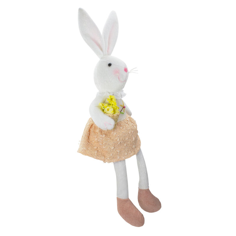 24" White and Pink Girl Bunny Rabbit Easter and Spring Table Top Figure