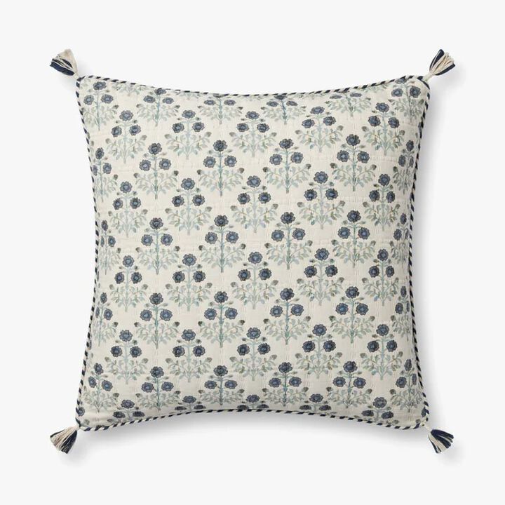PLL0114 Blue/Multi 22''x22'' Poly Pillow
