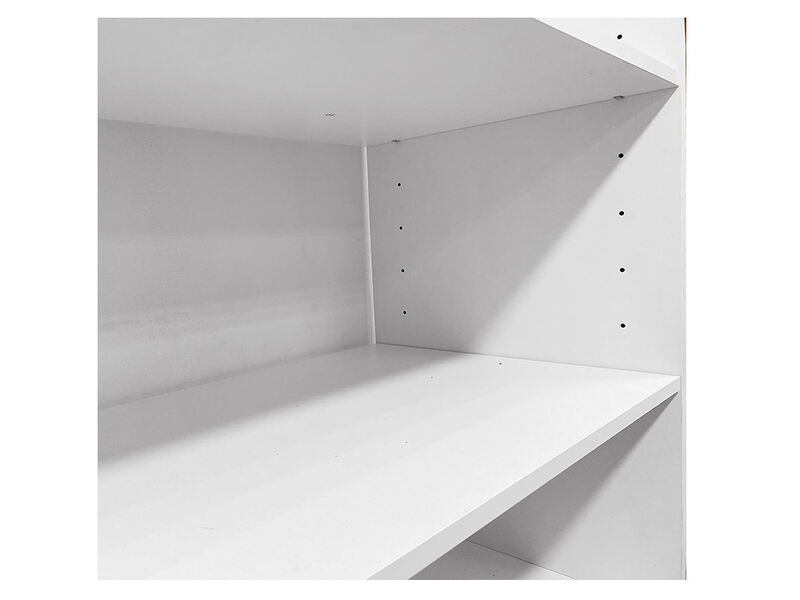 Morden Closet Organizer System with 3 Closet Shelves, Walk-in  Wooden Clothes Organizer, Armoire Wardrobe Closet System,White