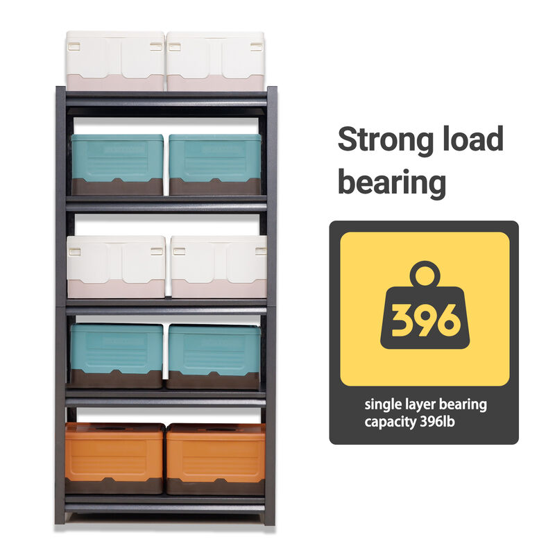 5-Tier Adjustable Garage Shelving, 2000lbs Metal Storage Rack for Utility & Warehouse