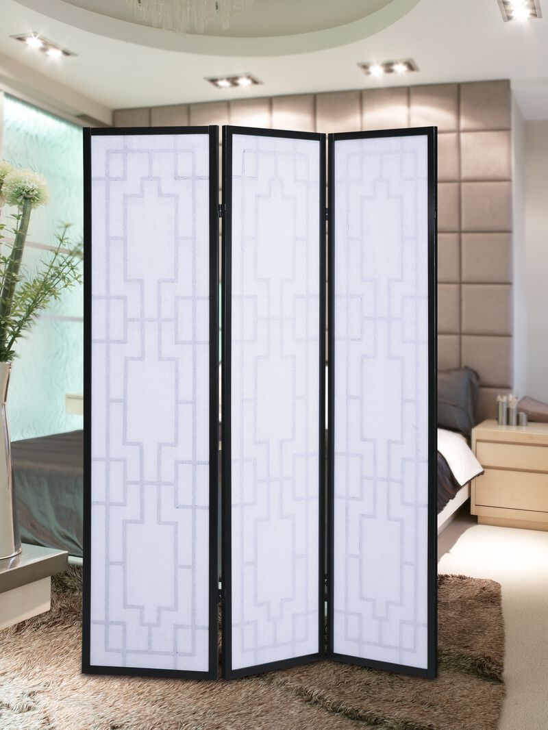 Streamdale Sudoku 3 Panel Room Divider Screen, Black