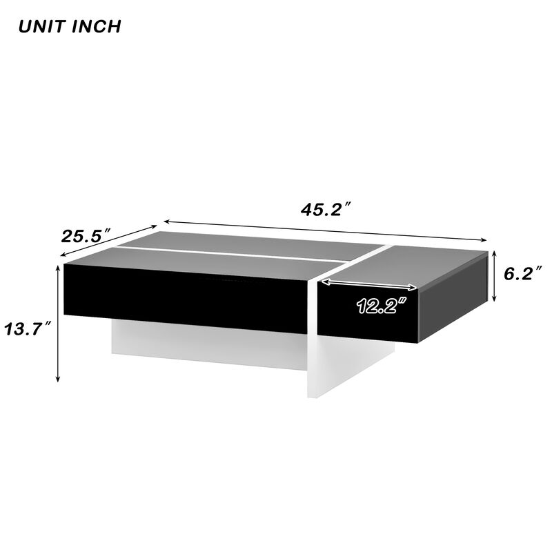 Merax Contemporary Rectangle High Gloss Coffee Table