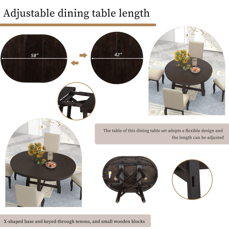 Merax 5-Piece Farmhouse Dining Table Chairs Set
