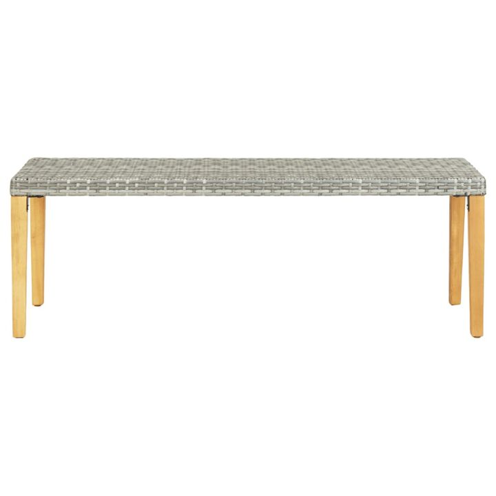 vidaXL Garden Bench 31.5" Poly Rattan Gray