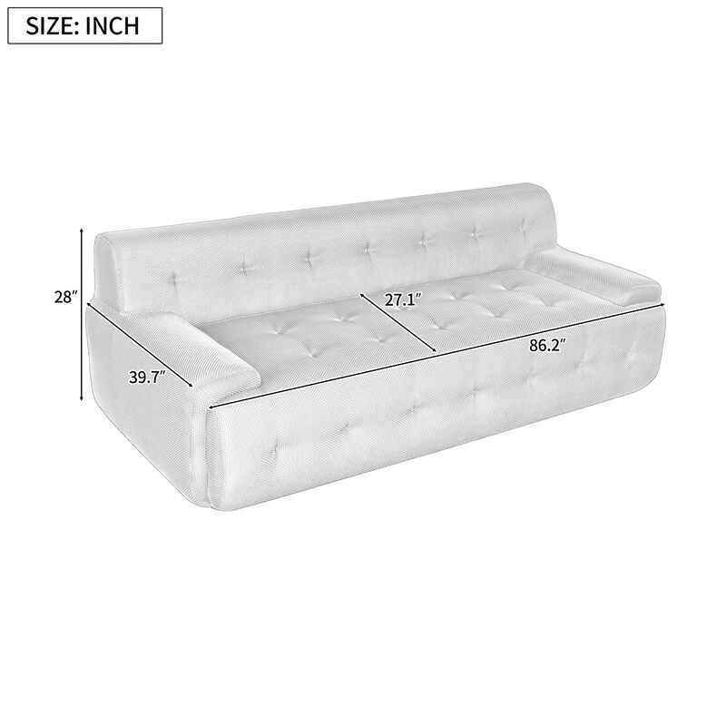 Merax Modern Tufted Fabric Upholstered Sofa