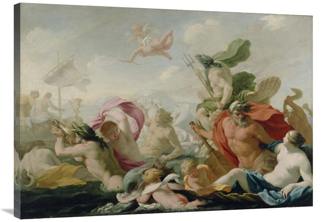 Marine Gods Paying Homage to Love-Canvas Art-40x28.4