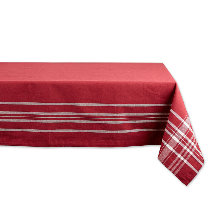 60" x 84" White and Redwood Harvest Market Decorative Table Cloth