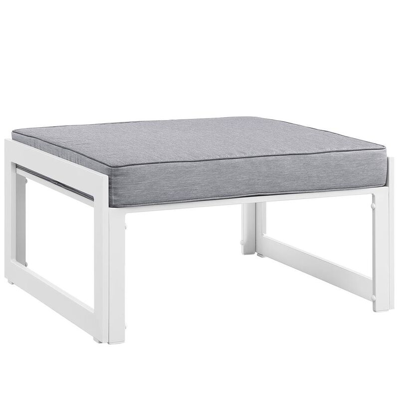 Fortuna 10 Piece Outdoor Patio Sectional Sofa Set - White Gray