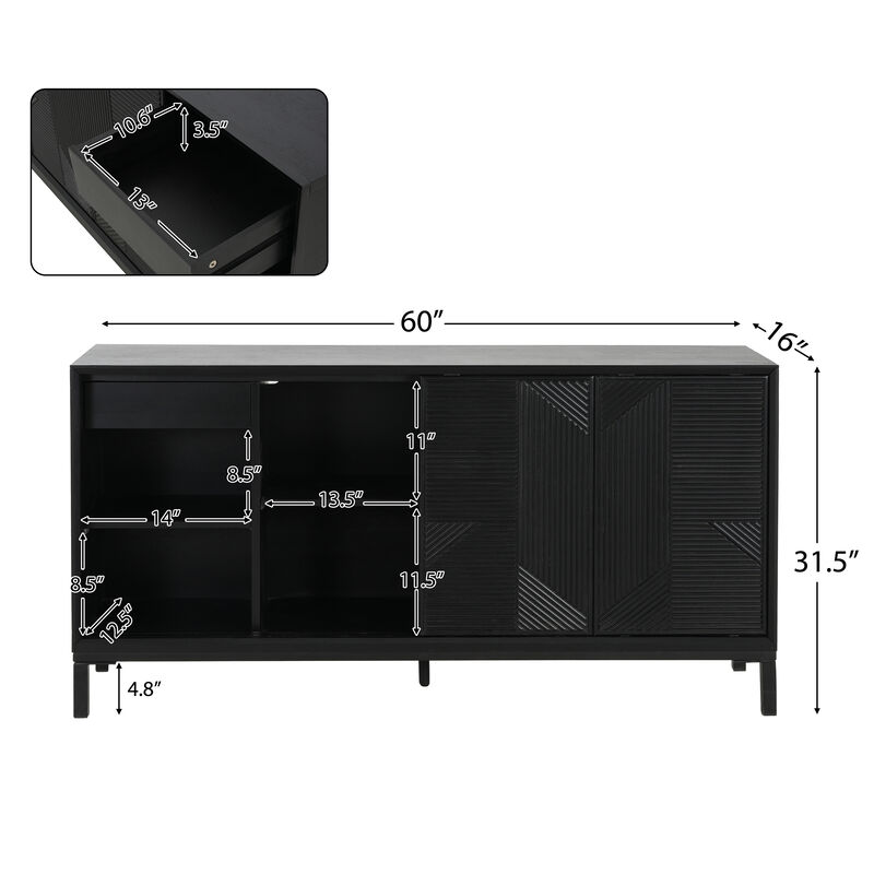 Merax Modern Accent Cabinet with Sliding Doors