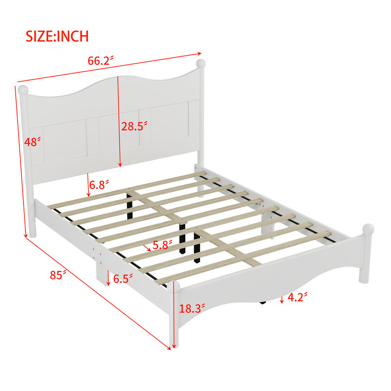 Merax Elegant Design Wood Platform Bed with Headboard