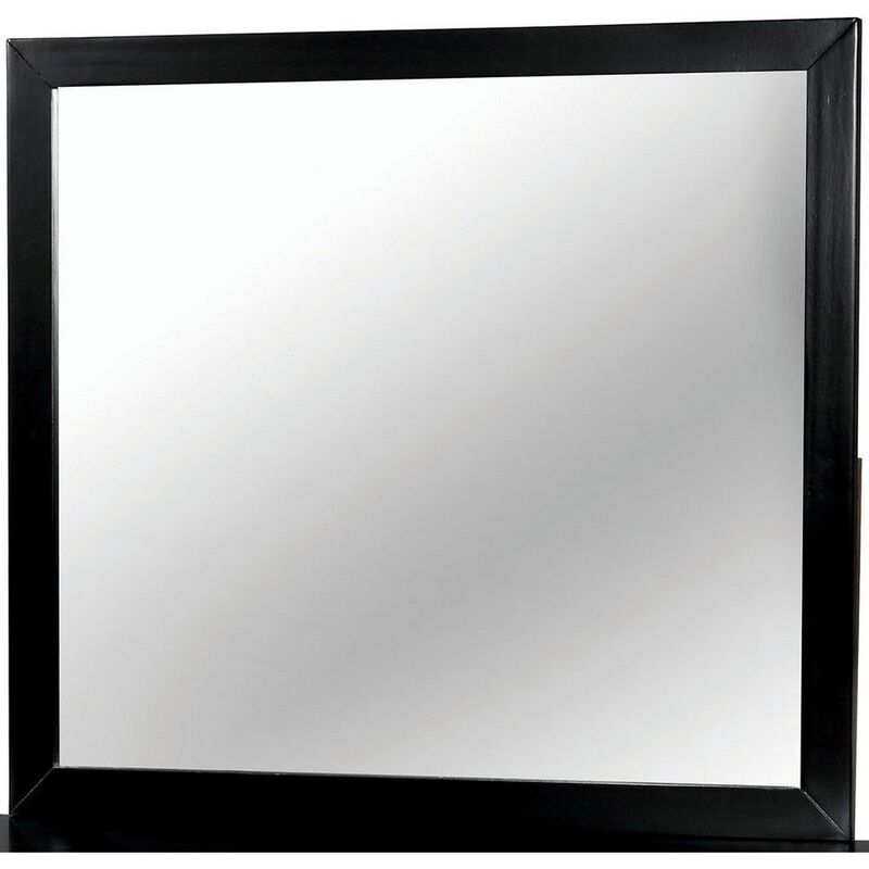 Lennart II Black Rectangular Mirror-Benzara