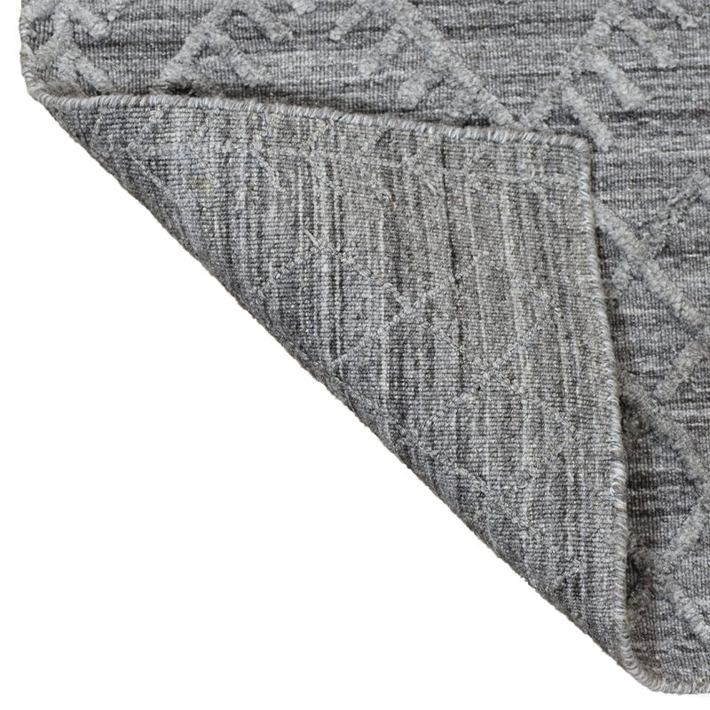 RUGSOTIC CARPETS HAND WOVEN FLAT WEAVE KILIM POLYESTER ECO-FRIENDLY AREA RUGS  - 3'x5', Rectangle Shape, Dark Gray Color, Geometric Modern Design, Low Pile  Handmade Area Rugs (DP0006)